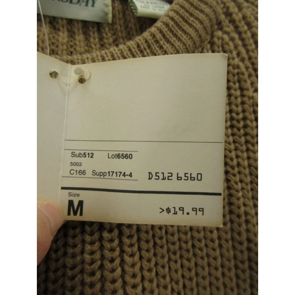 VINTAGE St Johns Bay Sweater Medium Fisherman Ribbed Chunky 80s NEW - Picture 11 of 12